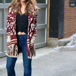 Perfectly Printed Cardigan and Suede Booties
