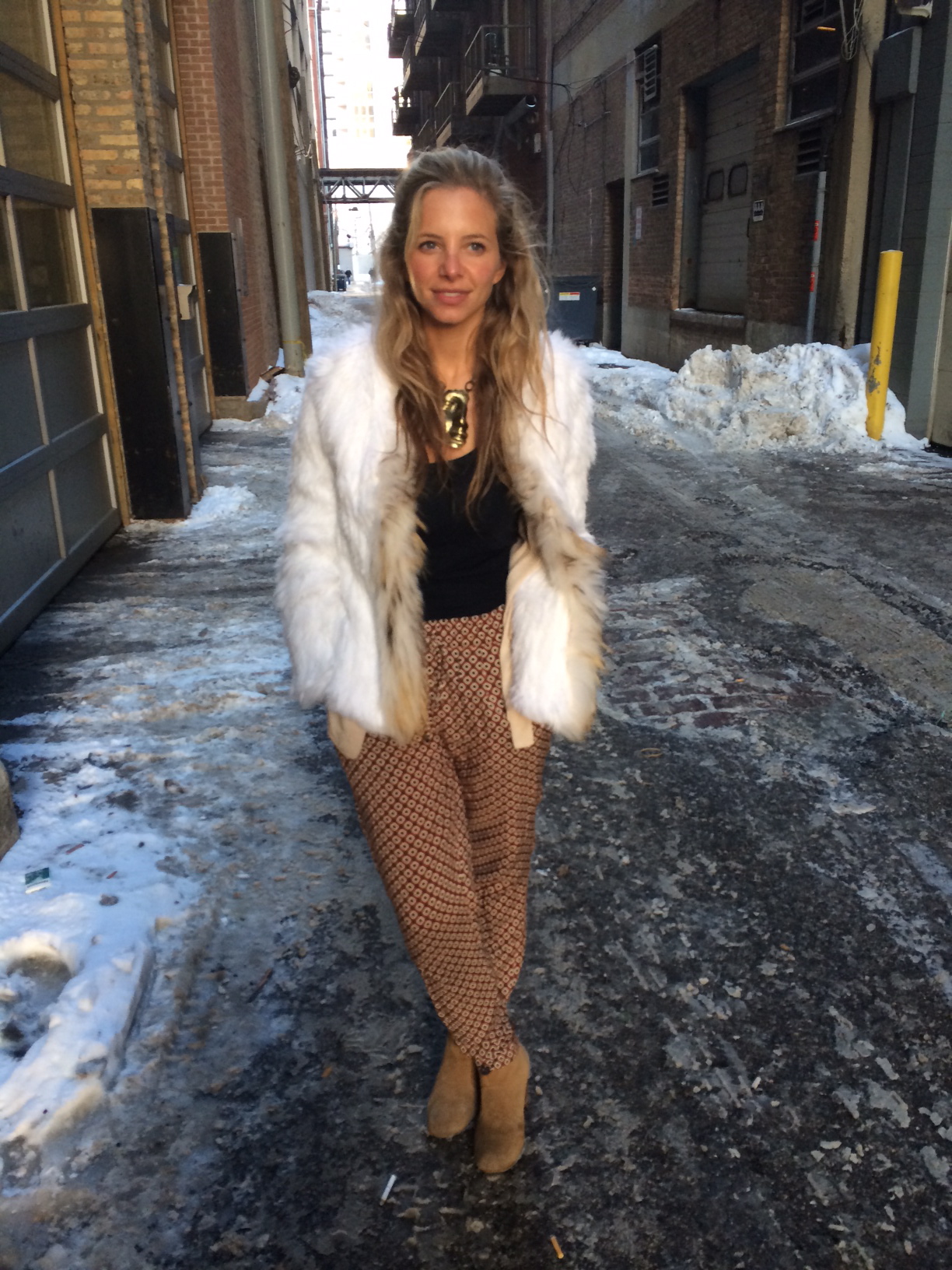 Cozy Chic: Fur and Slouchy Pants