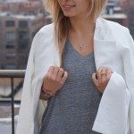 Bring The Spring: White Jacket And Rubber Ballet Flats