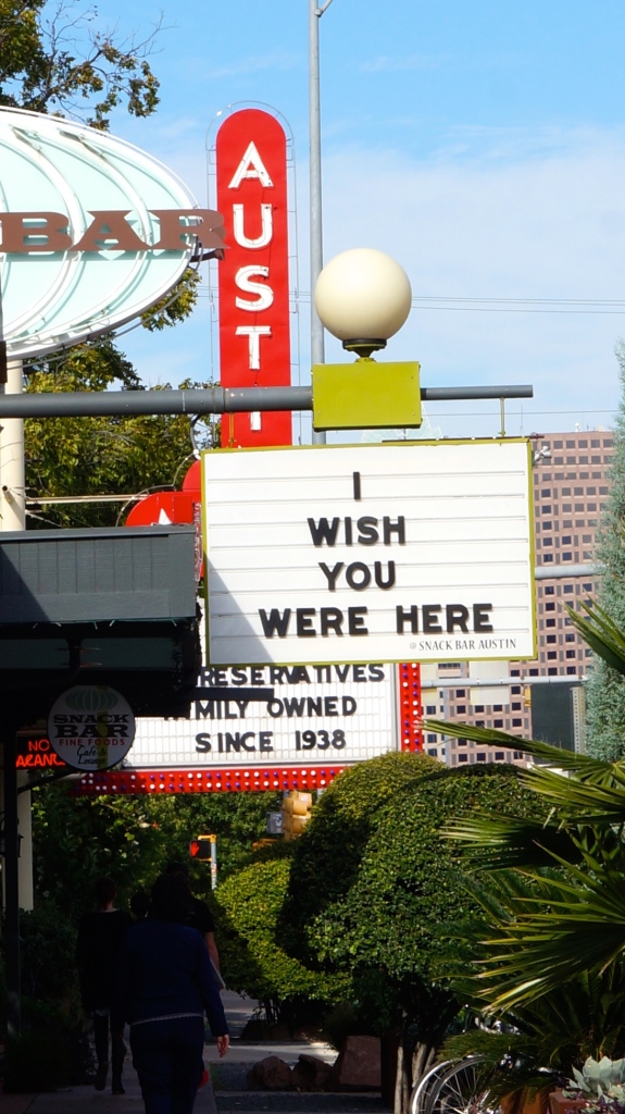 I wish you were here Austin Motel Sign