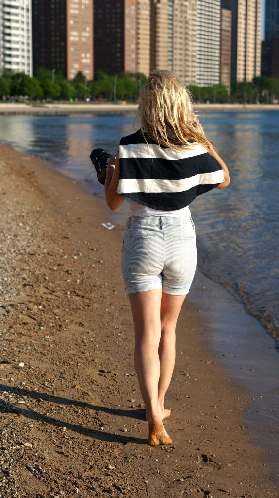 preppy outfit on beach