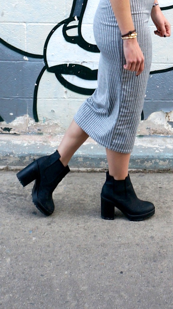 chunky black ankle booties